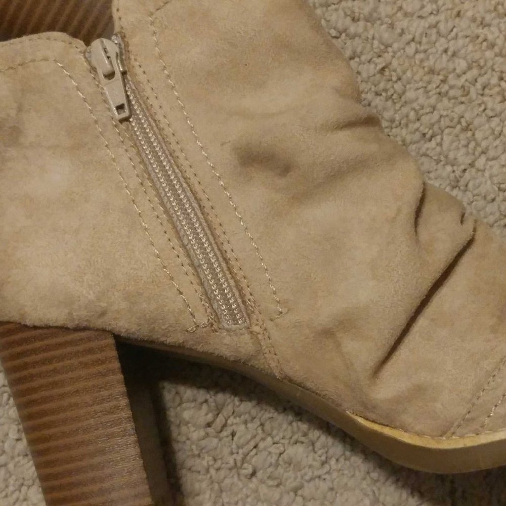 White Mountain Gemini Peep Toe Slouch Ankle Bootie